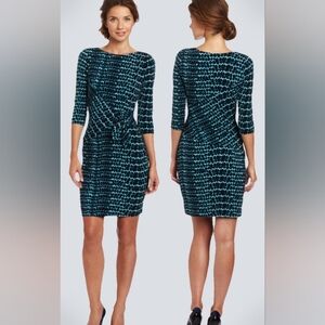 Calvin Klein Teal and Black Minu Dress Size 12 Office Work